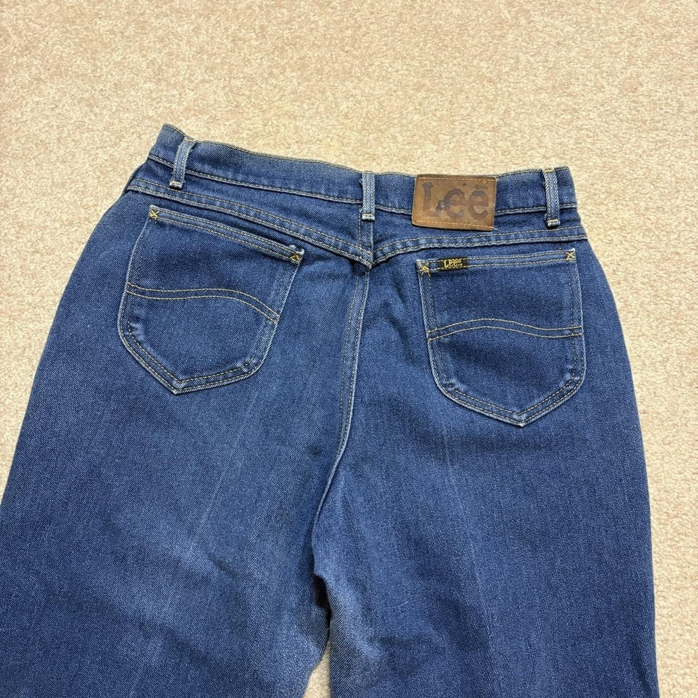Vtg 80s Lee Jeans SZ 16 29x24‎ Blue High Rise Straight Leg Denim Made USA Hemmed